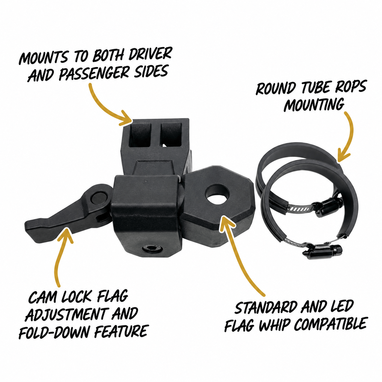Elite Series Fold-Away Flag Whip Mount