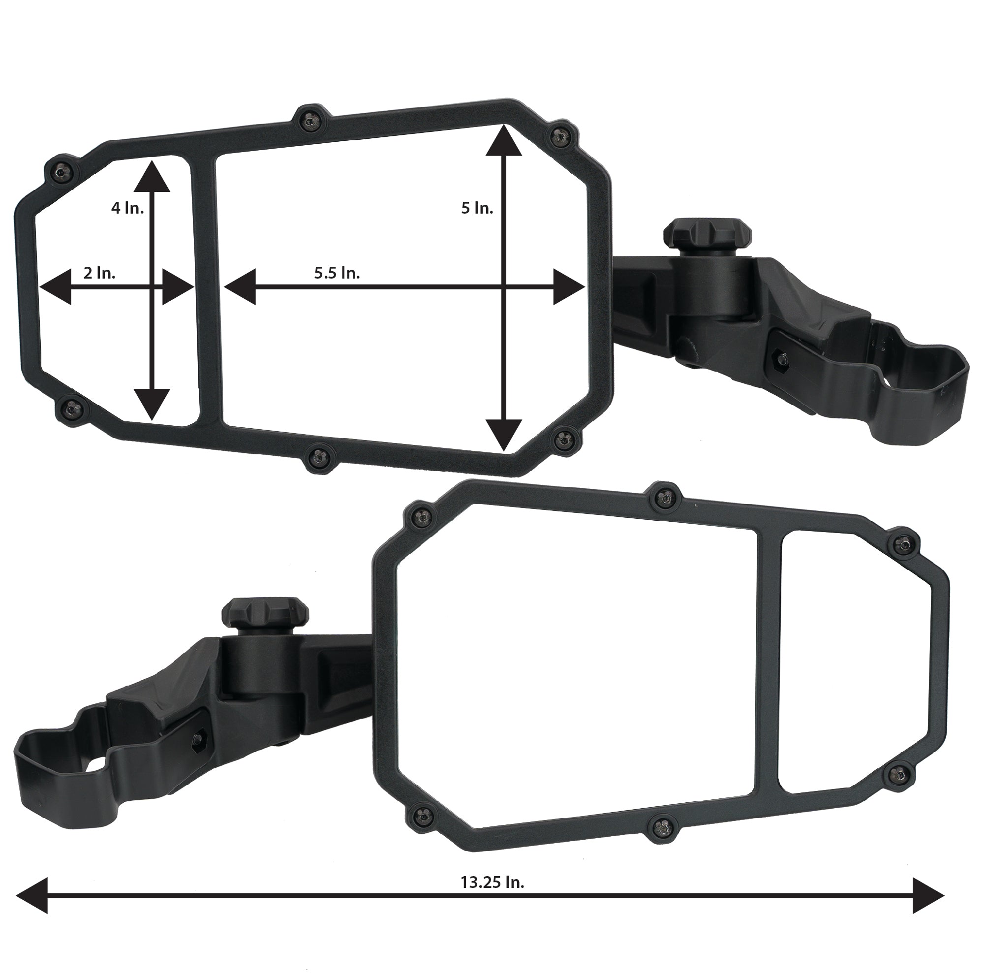 UTV SIDEVIEW MIRRORS - FOR PROFIT STYLE ROLL CAGES - ELITE SERIES 2 - LIFETIME WARRANTY