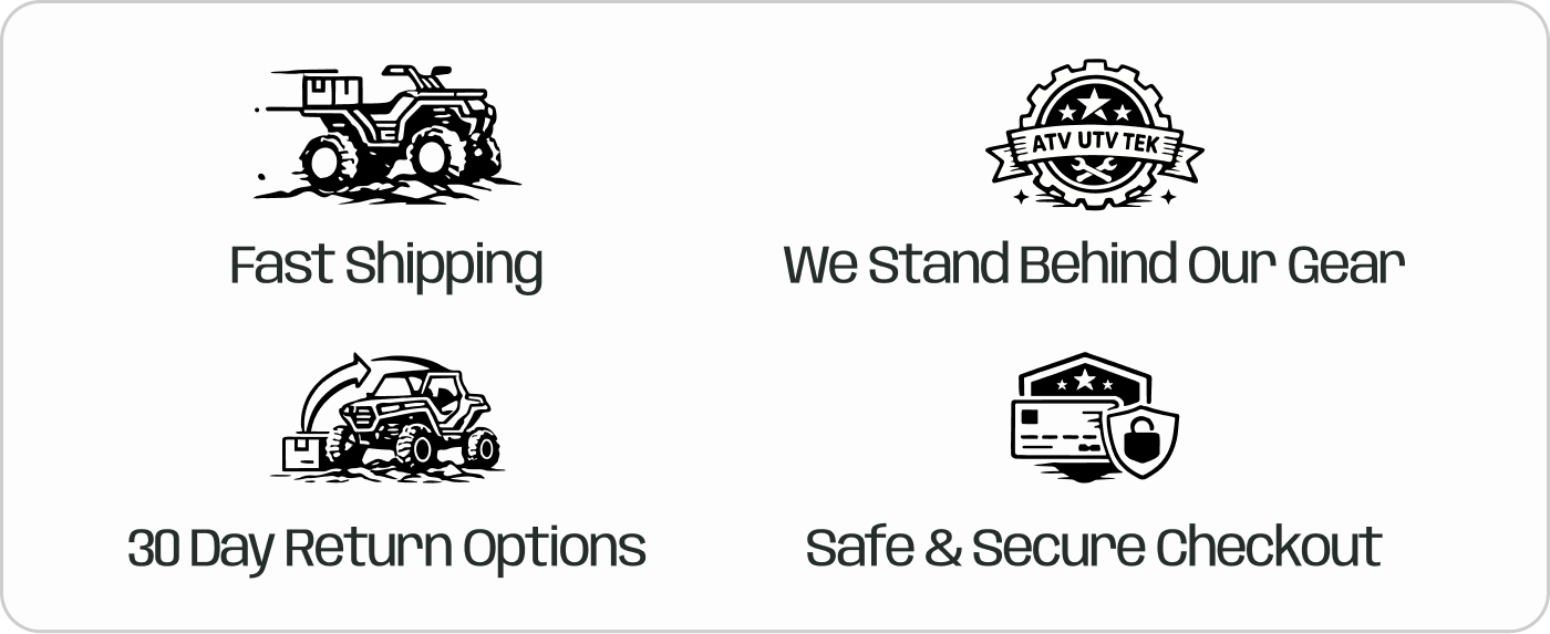 Fast shipping, we stand behind our gear, 30 day return options, safe and secure checkout